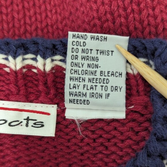 VTG Talbots Americana Prairiecore Cottagecore Barn Cozy Countryside Sweater M - Picture 9 of 9
